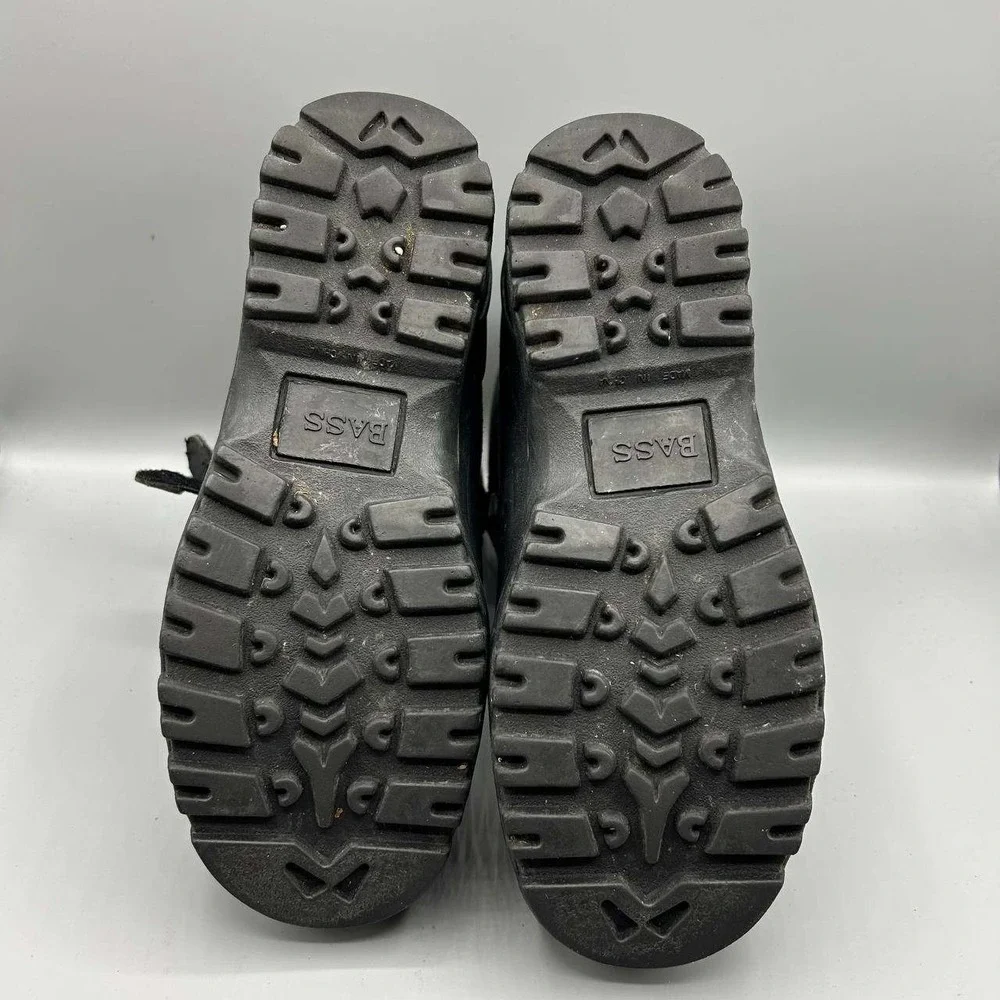 Bass Zamboni Snow‎ Boots Men 3 Winter Black Leather Rubber Thermolite Insulated
